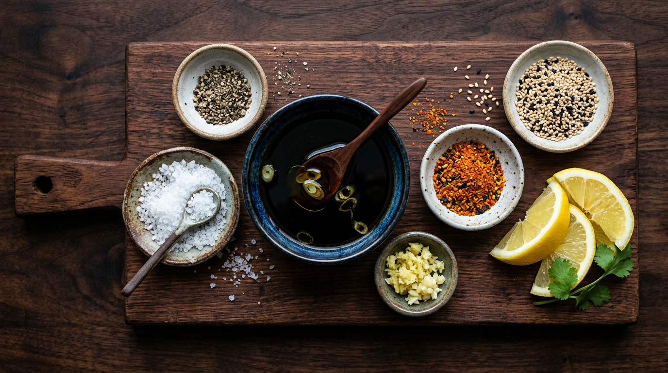 沾醬與調味粉拼盤